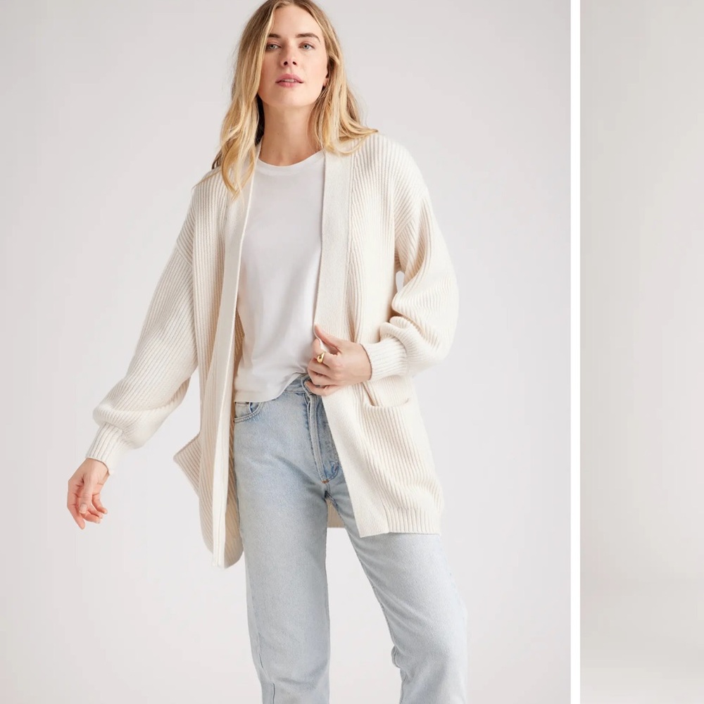 Quince White Women's Cardigan